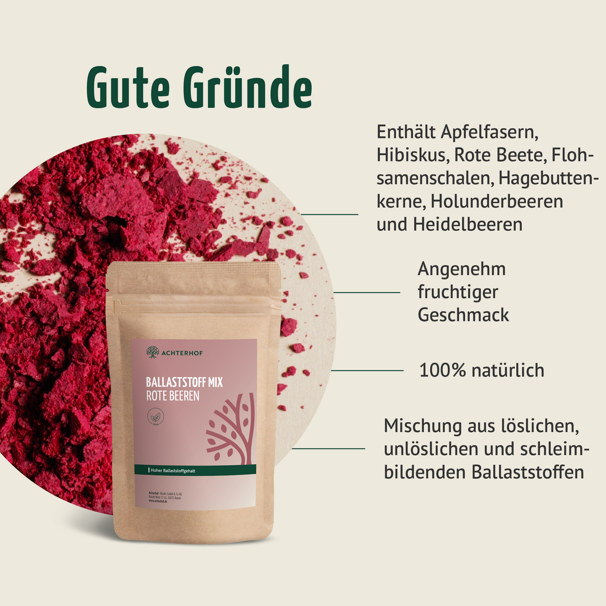 Ballaststoff Drink rote Beeren (100g)