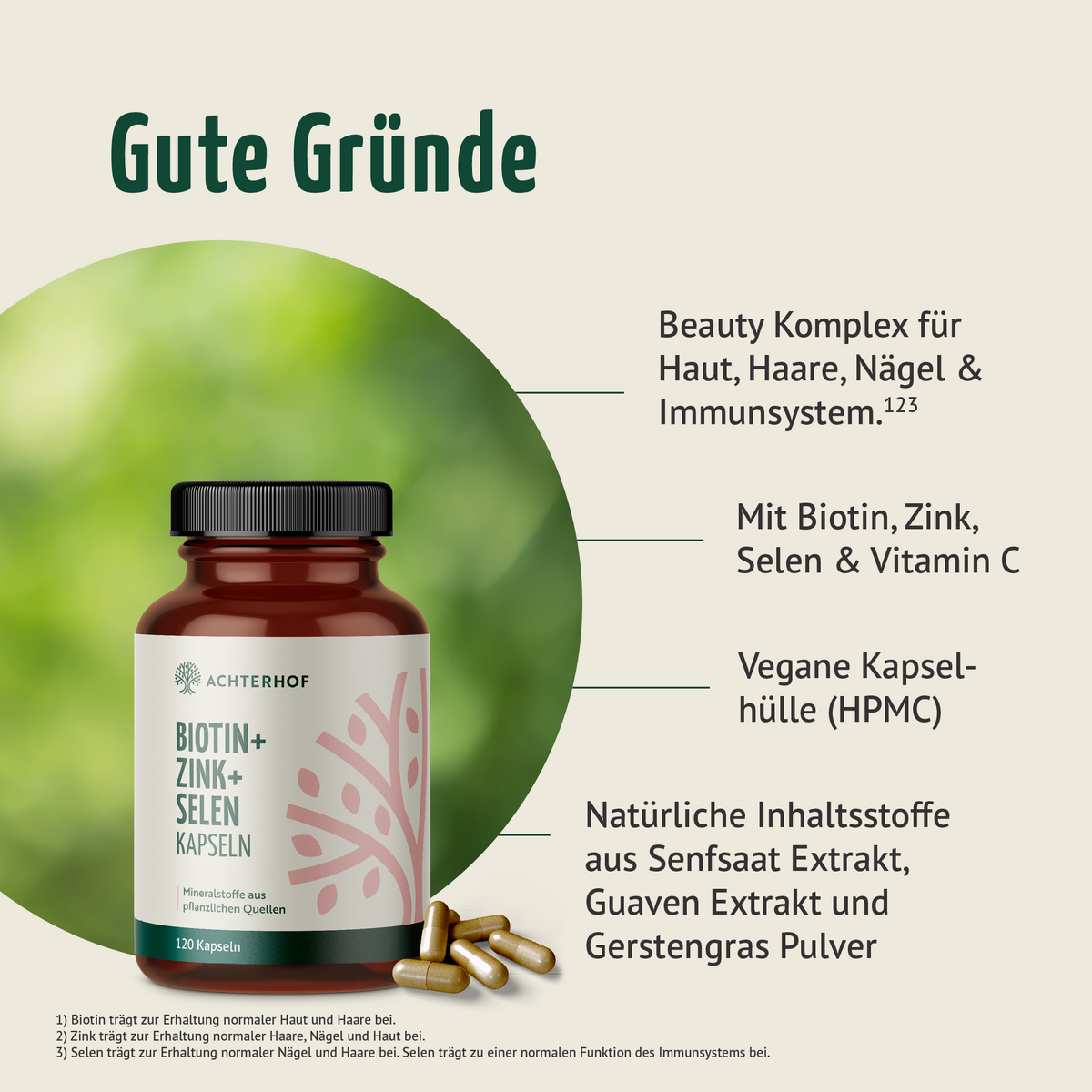 Biotin + Zink + Selen Kapseln (120 Kapseln)