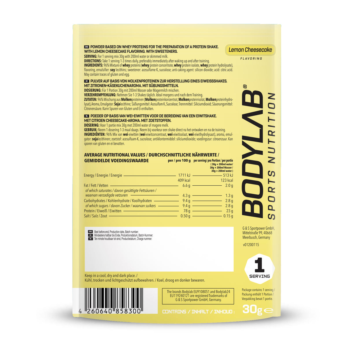 Whey Protein Probe (30g) Lemon Cheesecake