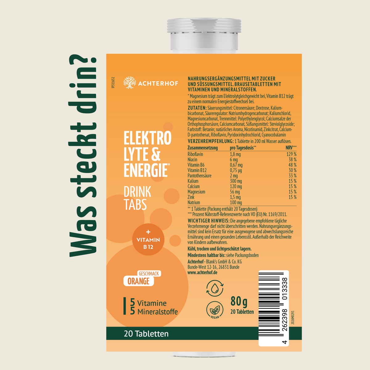 Elektrolyte & Energie Drink Tabs (20 Brausetabletten)
