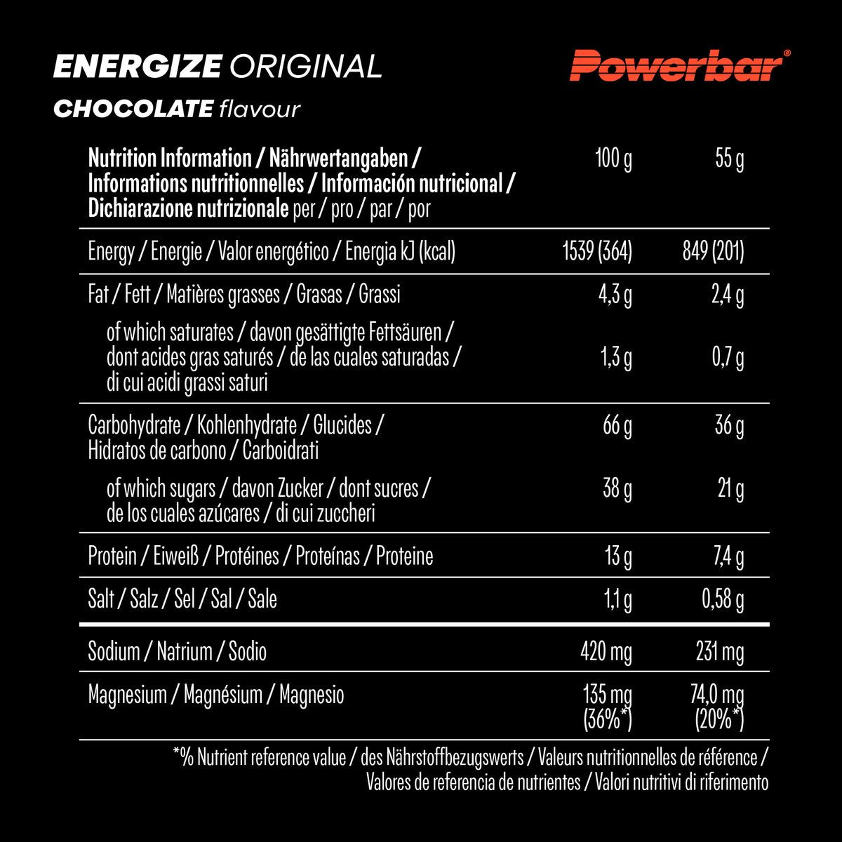 Energize Original Bar (15x55g) Schokolade