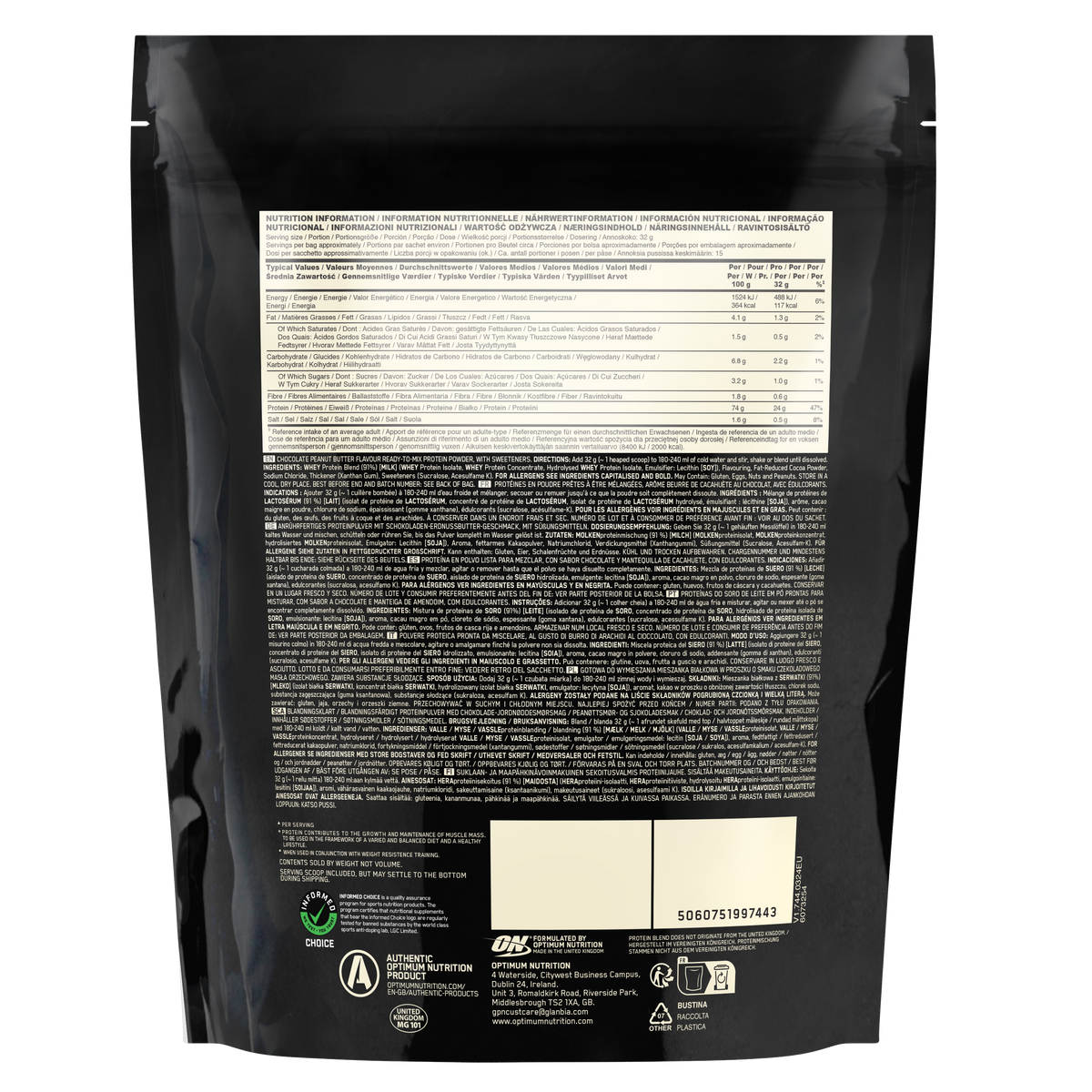 100% Whey Gold Standard (450g) Chocolate Peanut Butter