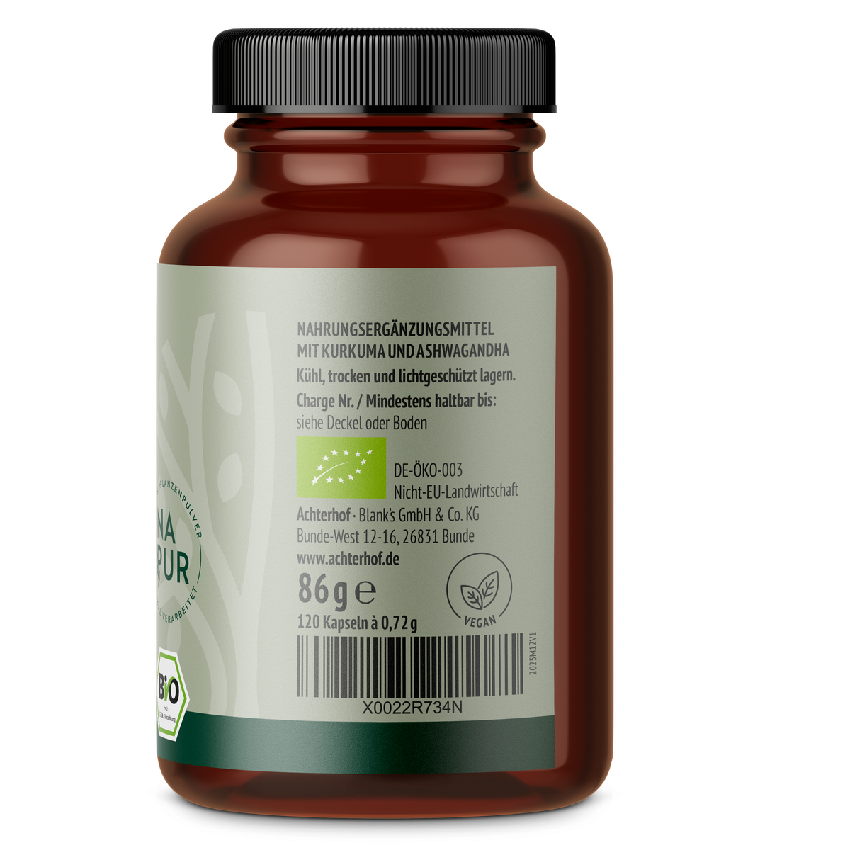 Goldene Mischung Kapseln Bio – ohne Piperin (120 Kapseln)