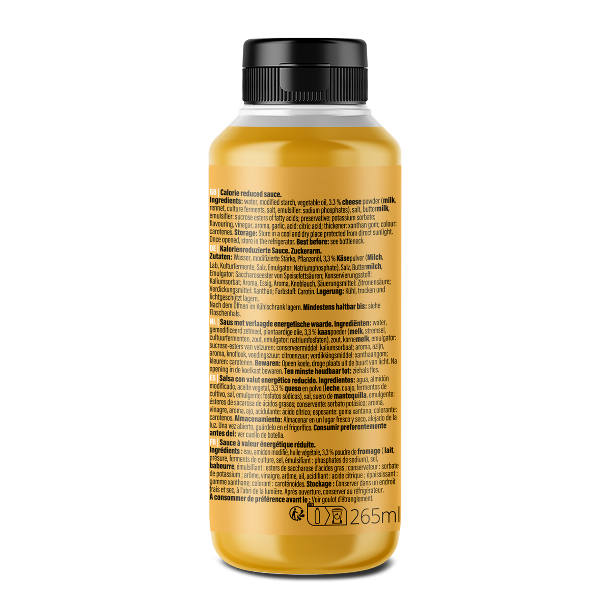 GymQueen Mamma Mia Zero Saucen (265ml) Cheddar Cheese