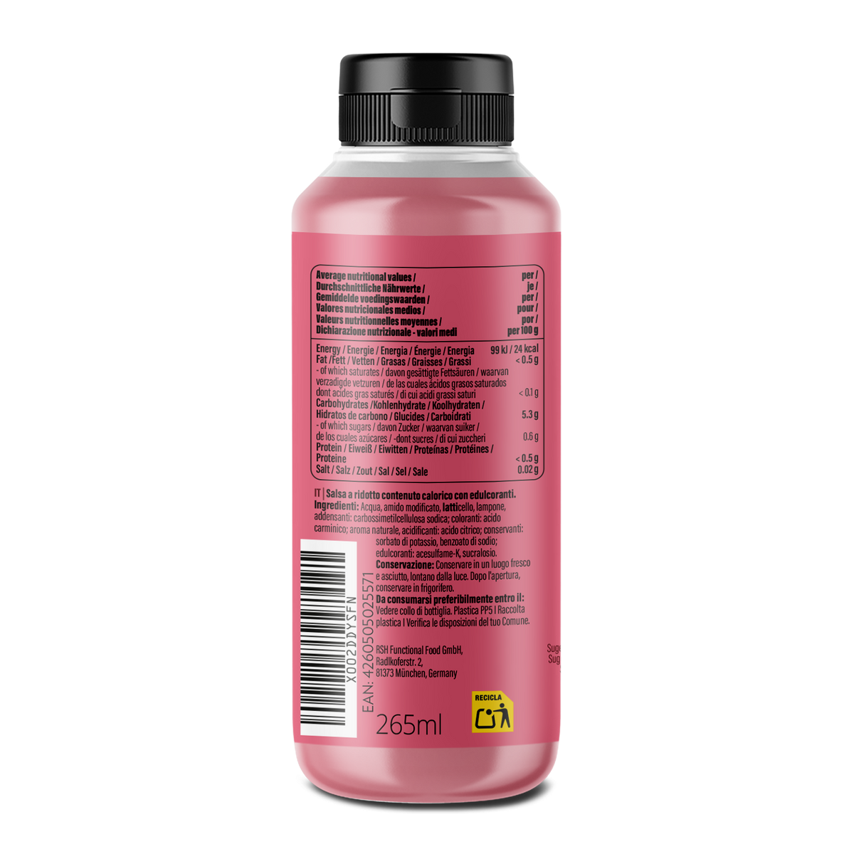 GymQueen Mamma Mia Zero Saucen (265ml) Himbeere