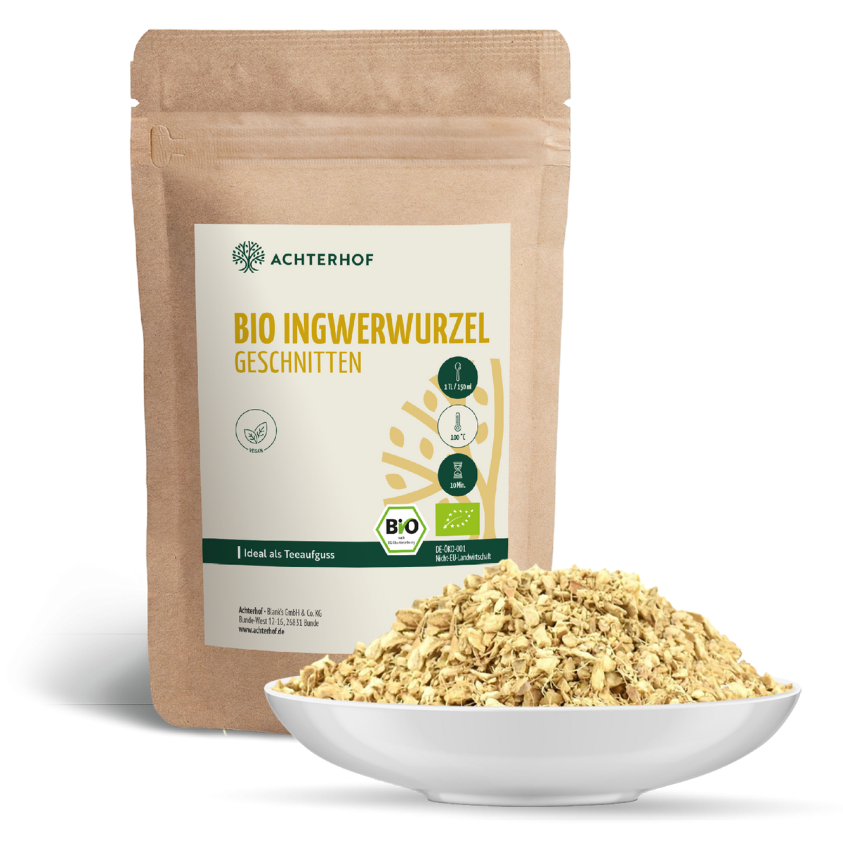 Ingwerwurzel geschnitten Bio (100g)