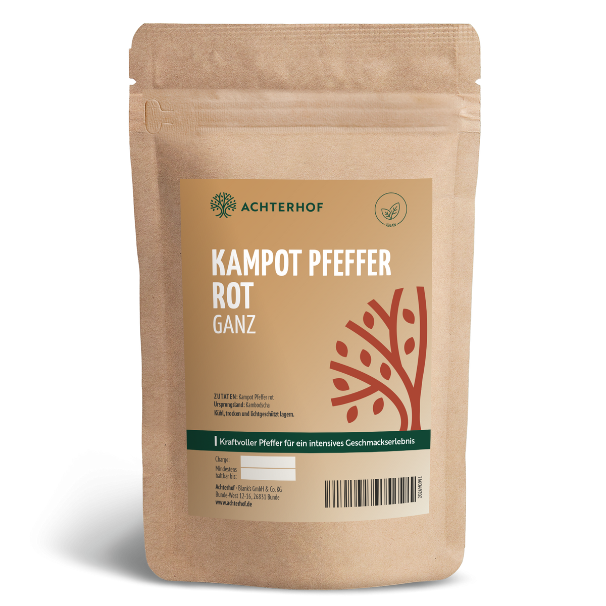 Kampot Pfeffer rot ganz (100g)