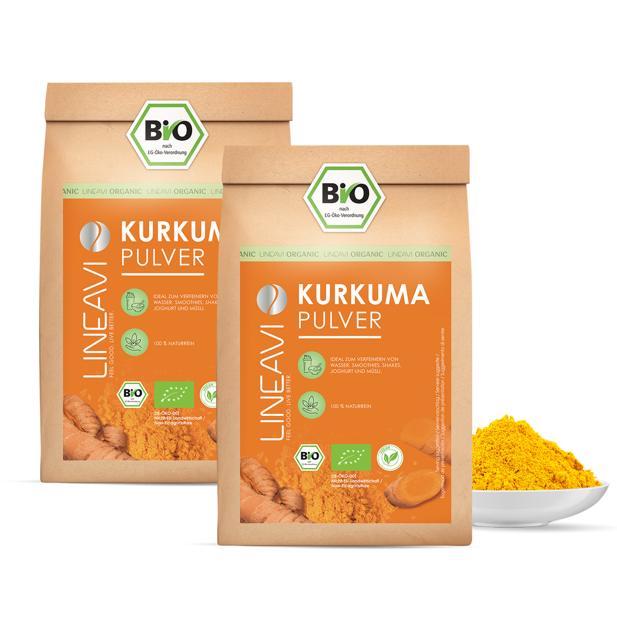 Doppelpack: Bio Kurkumapulver (2x1000g)