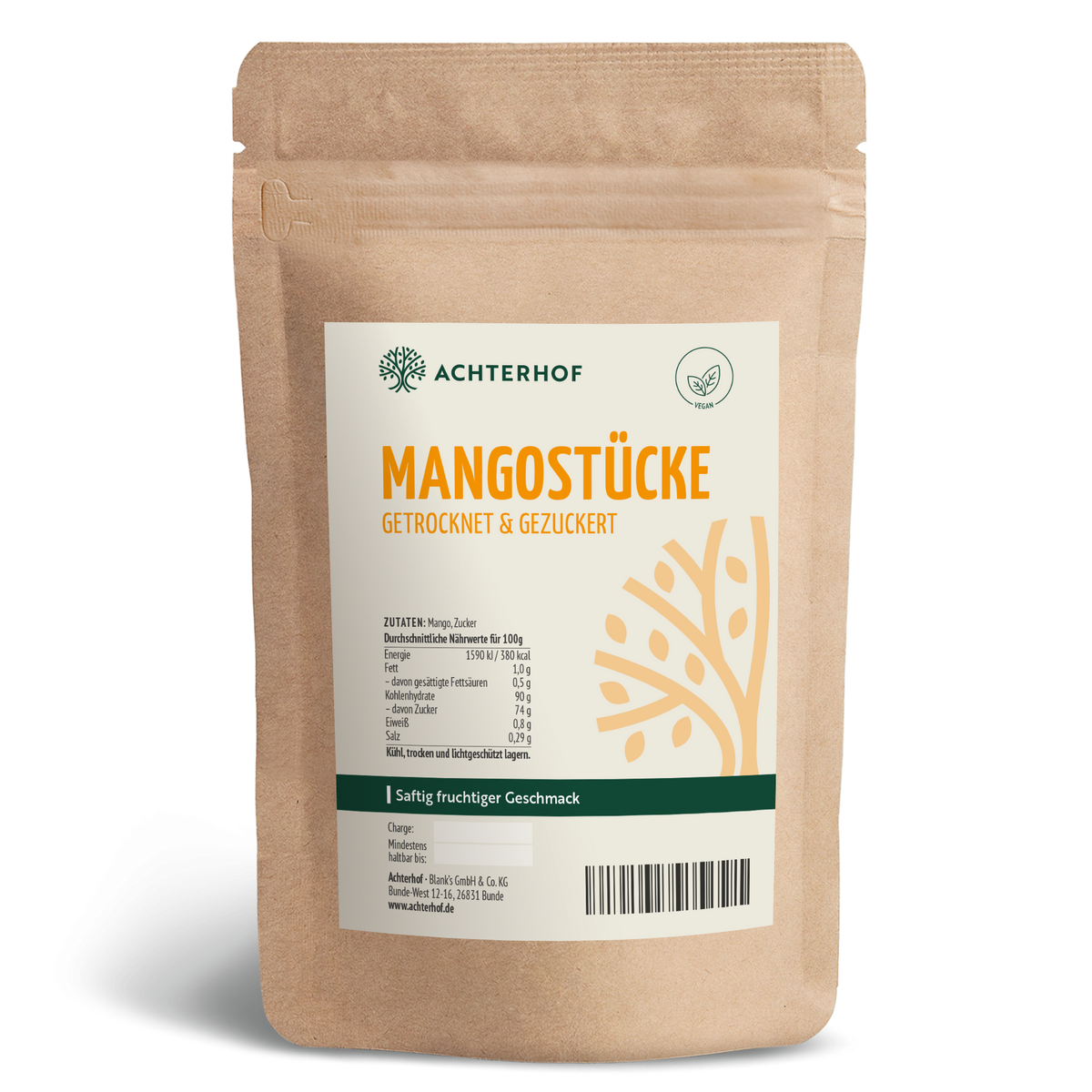 Mangostücke getrocknet & gezuckert (500g)