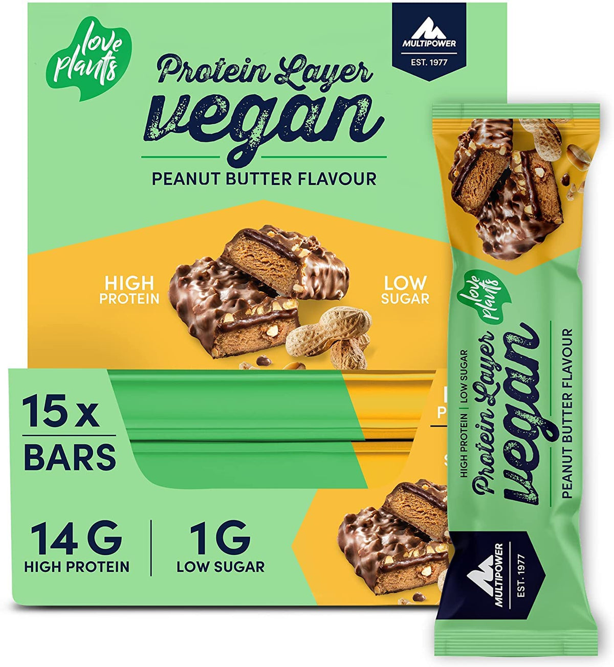 Vegan Protein Layer (15x55g) Peanut Butter