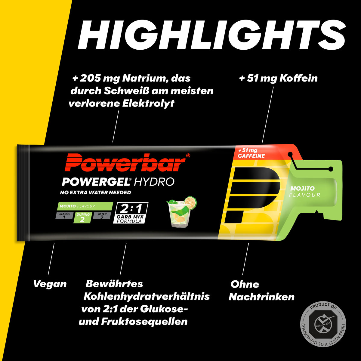 PowerGel Hydro (24x67g) Mojito mit Koffein