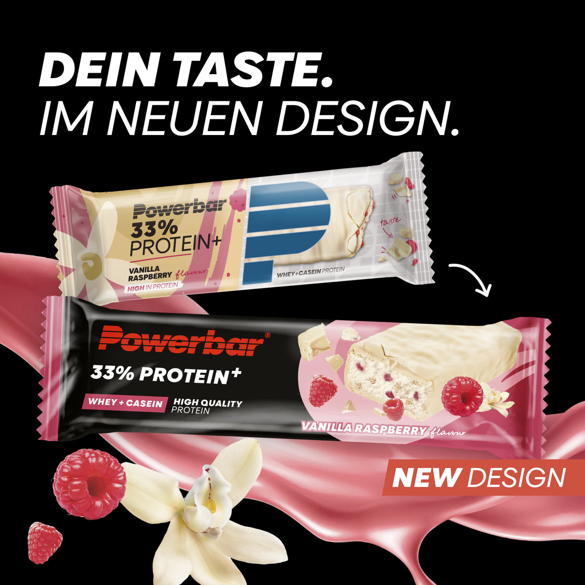 33% Protein+ Bar (10x90g) Vanilla Raspberry