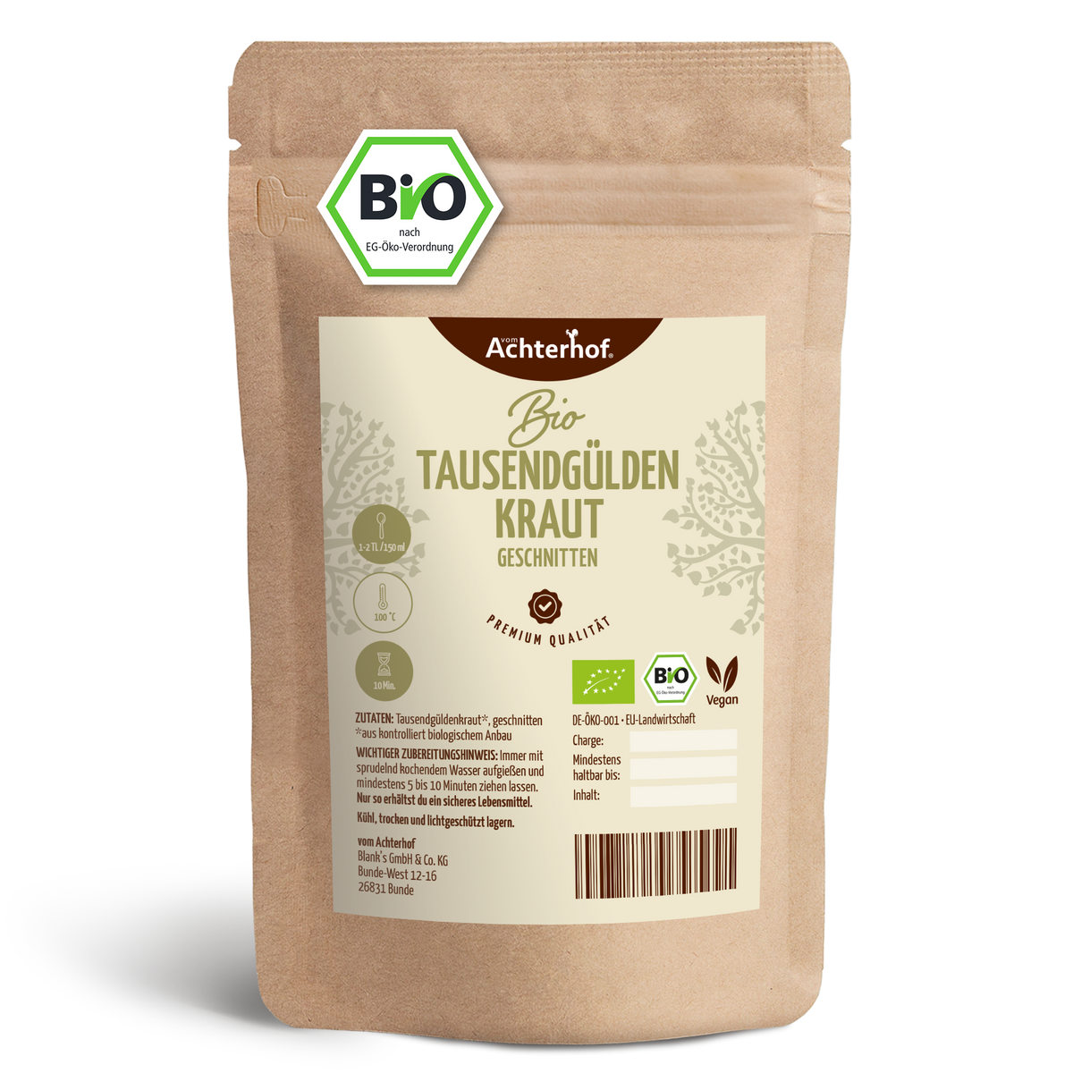 Tausendgüldenkraut geschnitten Bio (100g)
