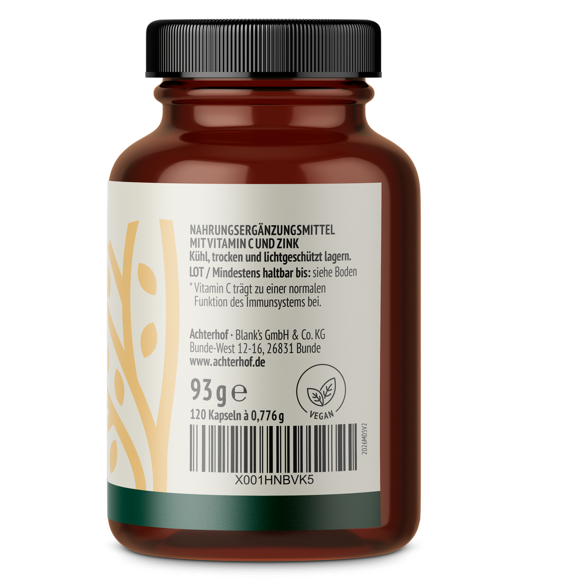 Vitamin C und Zink Kapseln (120 Kapseln)