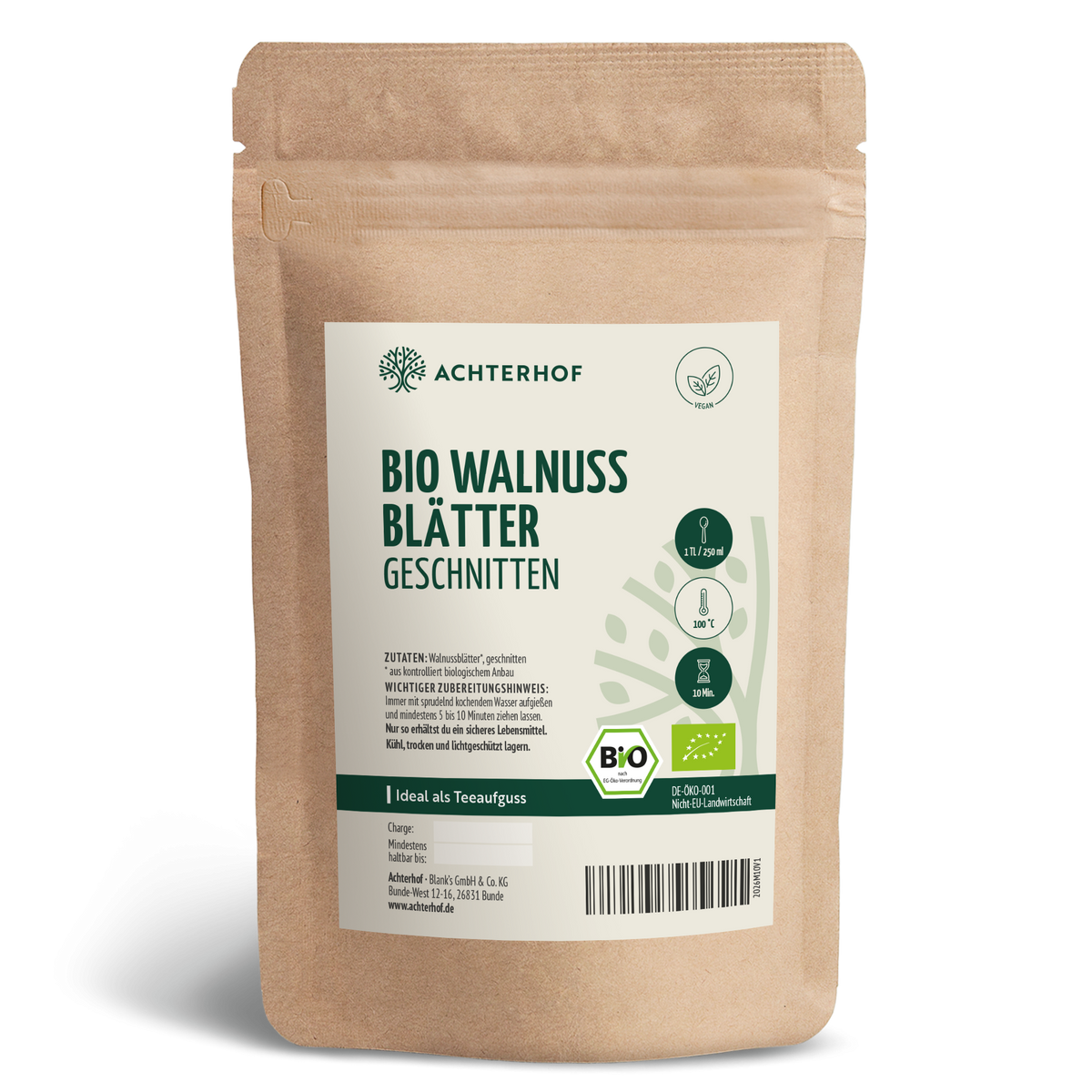 Walnussblätter geschnitten Bio (250g)