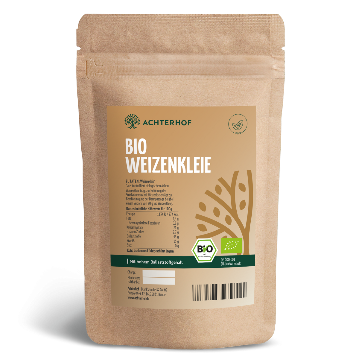 Finnische Bio Weizenkleie (250g)